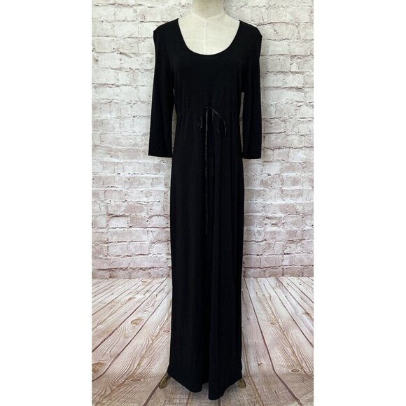 The Limited 90s VTG Whimsigoth Black Maxi Dress L Grunge Dark Romance Minimalist - Picture 1 of 5